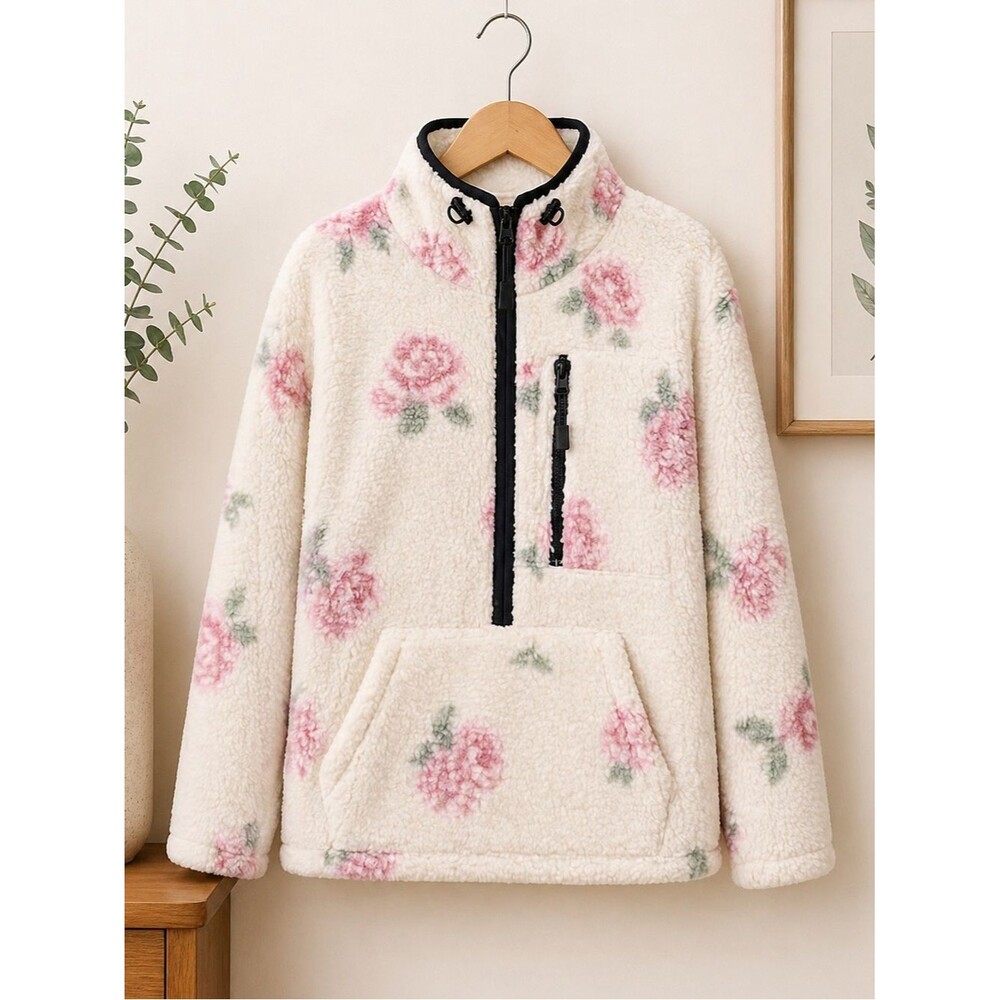 Victoria-s-secret-pink Women's Pink and Cream Sweatshirt